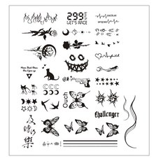 gelluna 半永久重點DIY身體紋身刺青貼紙30入組 T-89, 1套, 黑色