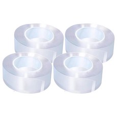 Clear-pick 超強力透明凝膠矽膠雙面膠帶 30mm x 5m, 4個, 透明