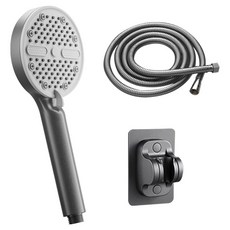 원이네 5단 강력 부스터 와이드 샤워기 세트, 그레이, 1개