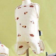 Modern House 兒童柔軟純棉三層紗布睡眠背心