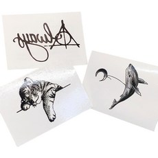 gelluna 感性DIY紋身貼紙3款組 T-30, 單一顏色, 1套