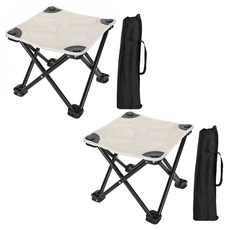 비긴투올 牛津布摺疊椅 便攜式露營椅 大型, 2個, 象牙白