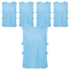 網眼安全螢光團隊背心, 5個, 天空藍