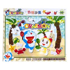 HUNDRED PICTURES 百耘圖 拼圖 300片 兒童益智玩具, 哆啦A夢 熱情沙灘, 1盒