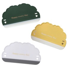 갠지라이프 무자국 물기제거시 유리 닦이 구름형 3종 세트, 화이트, 그린, 옐로우, 1세트