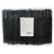 HOMART JC International 伸縮塑膠吸管 黑色 7 x 250 mm, 500入, 1個