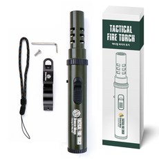 브리즈문 데블 택티컬 토치 캠핑 휴대용 + 전용 악세서리 세트, 올리브 그린, 1개