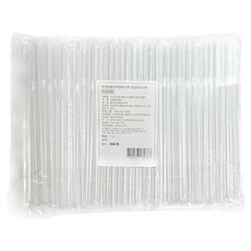 HOMART JC International 個別包裝可彎曲吸管 白色透明 7 x 250 mm, 500入, 1個