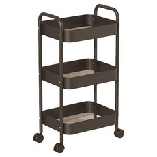 Living Mango 鋼製推車 堅固耐用移動式收納推車 45 x 30 x 78 cm, 黑色, 3層