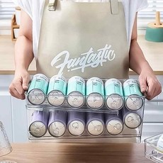 雙層冰箱飲料收納架, 透明色, 1個