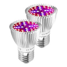 AHOYE 28顆LED全光譜植物生長燈泡, 2個