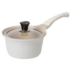 SILVERSTAR Cook Cook IH電磁爐用陶瓷塗層鑄鐵鍋, 單品, 18cm, 象牙白