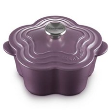 LE CREUSET 山茶花鐵鍋 鋼頭 20cm 水晶紫 鑄鐵鍋 湯鍋 燉鍋 露營鍋, 1個