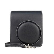 復古PU相機包 相機收納保護數碼攝影皮套 拍立得mini40適用 黑色, 1個, 單一商品