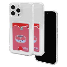 망고 에어 말랑패스 투명 카드수납 휴대폰 케이스 2p