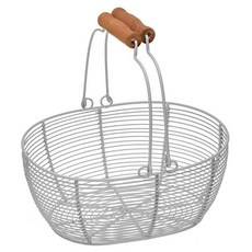 VERSA 雙提柄橢圓鏤空水果籃 白色 水果收納籃, 1個