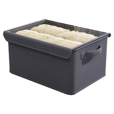 衣物收納盒 附可折疊透明側翻防塵蓋 55L, 灰色, 1個