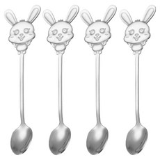 Sense Pang 304不鏽鋼兔子茶匙, 4個, 單一顏色