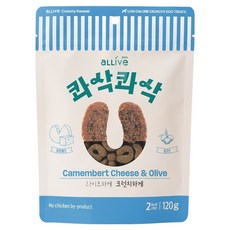 대주펫푸드 올리브 강아지 콰삭콰삭 쿠키 트릿 간식, 120g, 1개, 혼합맛(까망베르치즈/올리브)