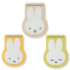 Miffy 造型筆記本 80張 3入組, 1套, 橘色, 綠色, 米色