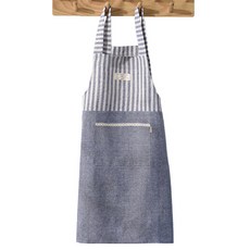 Paperments 雙口袋條紋情侶款圍裙 10352 FREE, 藍色, 1個