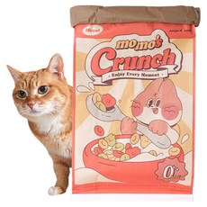 정글몬스터 고양이 모모의 크런치백 바스락 숨숨집, 오렌지, 1개