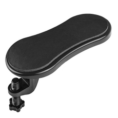 AHOYE 舒適軟皮電腦手臂支撐架/滑鼠架, 黑色, 1個