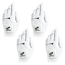 BIGYARD 男用天然羊皮高爾夫手套 左手用, 4個, 白色