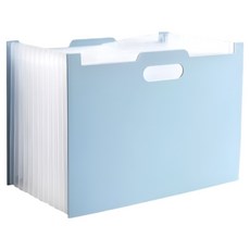 大容量 13格 A4文件風琴夾, 天藍色, 1個