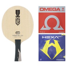 TMOUNT Foundation GF.K 桌球拍 + Omega 2 膠皮 + Hexa Pro 1 組合套組, 1套, 單一商品