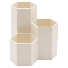 플로우코드 3중 데스크 연필꽂이, 베이지, 1개