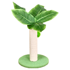 卡哇伊 仿椰子樹擺飾造型貓跳台, 1個, 綠色