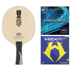 TMOUNT Foundation GF.K 桌球拍 + Barracuda 50 膠皮 + Hexa Pro 1 組合套裝, 1套, 單一商品