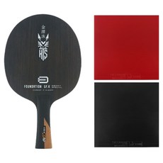 TMOUNT Foundation GF.K Ebony Special 桌球拍 + Masterpiece 雙面膠皮組合套裝, 1套, 單一商品