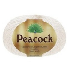 WoolClub DIY 迷你圍巾 孔雀編織線 + 符號 + 敘述 + 影片織圖 套組, 1套, 701 象牙白