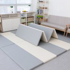 ELLKiZ 優質一般型摺疊地墊 4折, Mono Gray