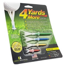 4 Yards More Greenkeepers 高性能綜合款高爾夫球釘組, 1套, 綠色, 藍色, 黃色, 紅色