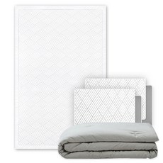 크린포유 오코텍스 Q-MAX 인증 냉감 패드 세트, 화이트(매트), 아이스그레이(이불), 쿨매트+쿨이불+쿨베개커버 2p