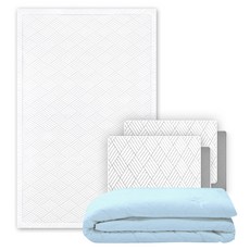 크린포유 오코텍스 Q-MAX 인증 냉감 패드 세트, 화이트(매트), 아이스블루(이불), 쿨매트+쿨이불+쿨베개커버 2p