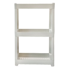 AllULiving 窄版縫隙層架 3層移動式推車, 白色, 1個