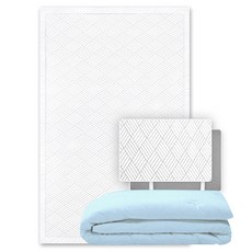 크린포유 오코텍스 Q-MAX 인증 냉감 패드 세트, 화이트(매트), 아이스블루(이불), 쿨매트