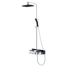 두진 심플 선반형 해바라기 레인샤워 수전 블랙실버 DS5200 방문설치, 1개