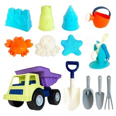 Zentoy 大型傾卸卡車沙灘玩具 13件組 2kg, 1套, 混合色