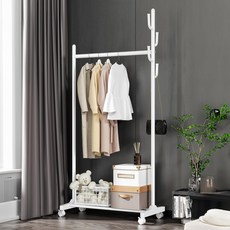 코코하우스 이동식 3in1 가정 사무실용 옷걸이 행거, 화이트