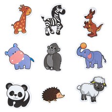 캐스비 네이처 목욕놀이 스티커 동물 세트, 혼합색상, 1세트