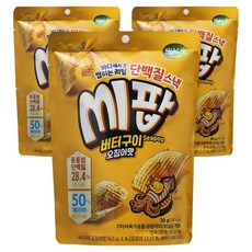 Badasori 嚼勁蛋白質明太魚片 奶油烤魷魚風味, 30g, 3包