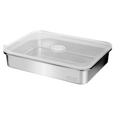 bella cuisine 不鏽鋼長方形密封容器 冷藏冷凍保鮮盒 託盤 2300ml, 1個, 單品