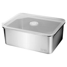 벨라쿠진 스텐 직사각 밀폐용기 냉장 냉동 반찬통 밧드, 1개, 4600ml
