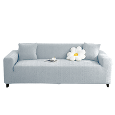 ANTIAN 全包彈力加厚防滑沙發套 附抱枕套, 淺灰色, 1個