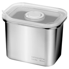 bella cuisine 可冷凍冷藏不鏽鋼保鮮盒 長方形, 1個, 保鮮盒 900ml